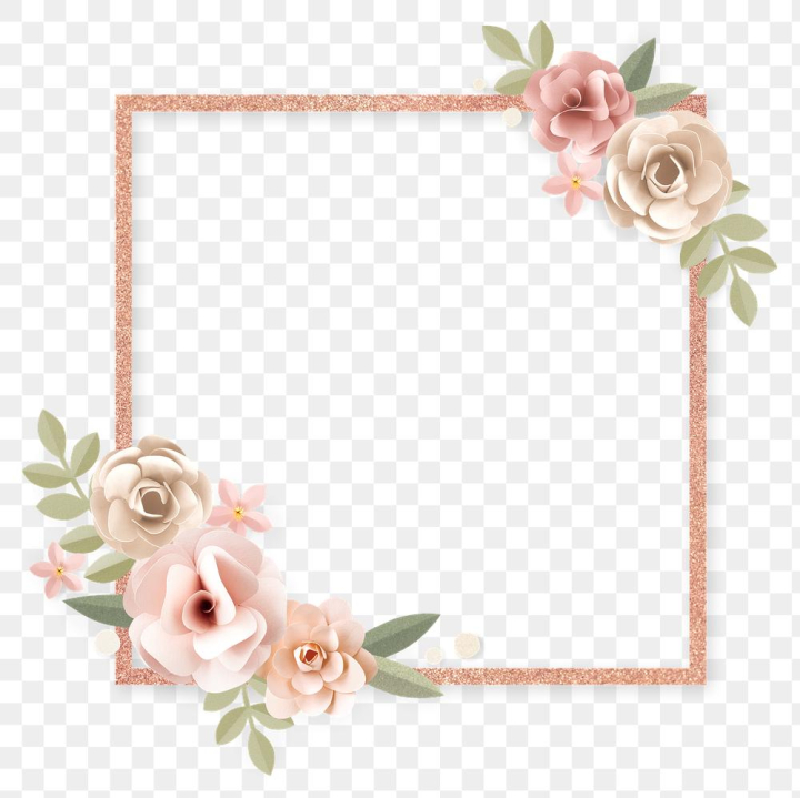 flower frame,rosegold png,artwork,background png,beautiful,beige,blank space,bloom,blossom,border,border png,botanical,rawpixel