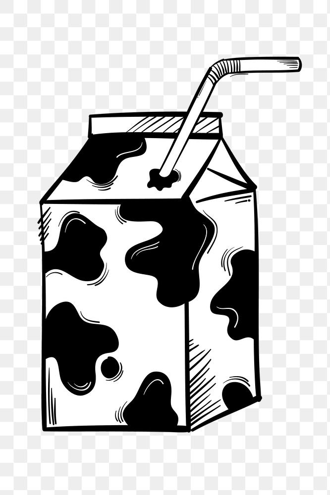 Free: Png milk carton pastel doodle cartoon clipart 