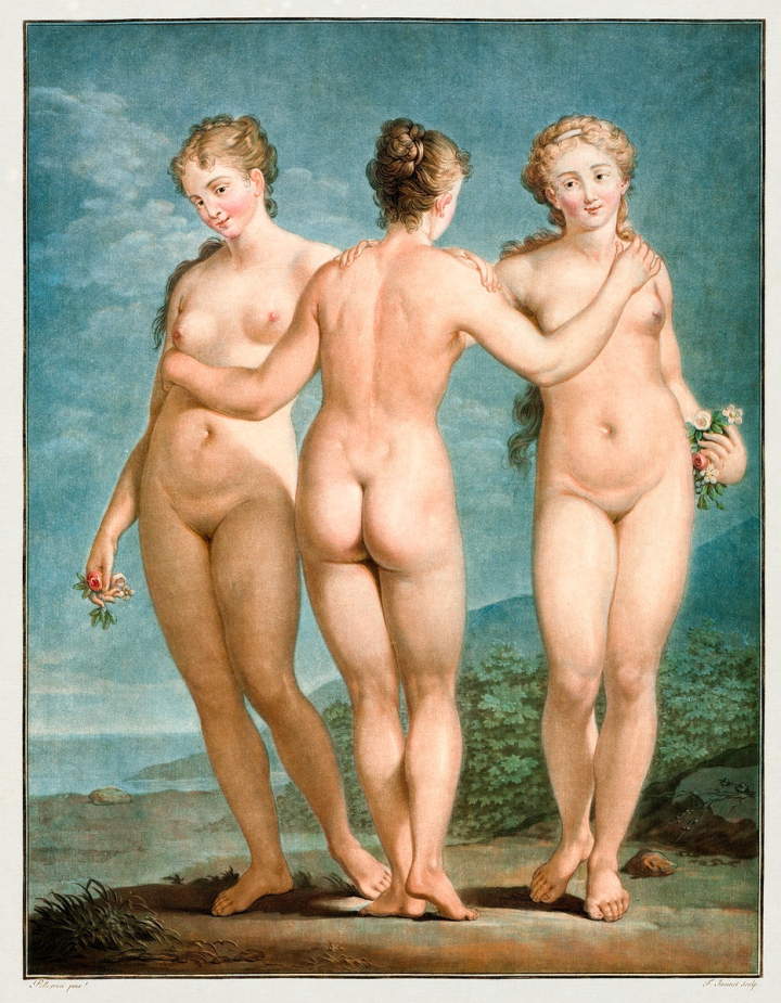 Free: Standing Naked women. The Three Graces (1786) painting in high  resolution by Jean François Janinet. Original from The Cleveland  Museum of Art. Digitally enhanced by rawpixel. - nohat.cc