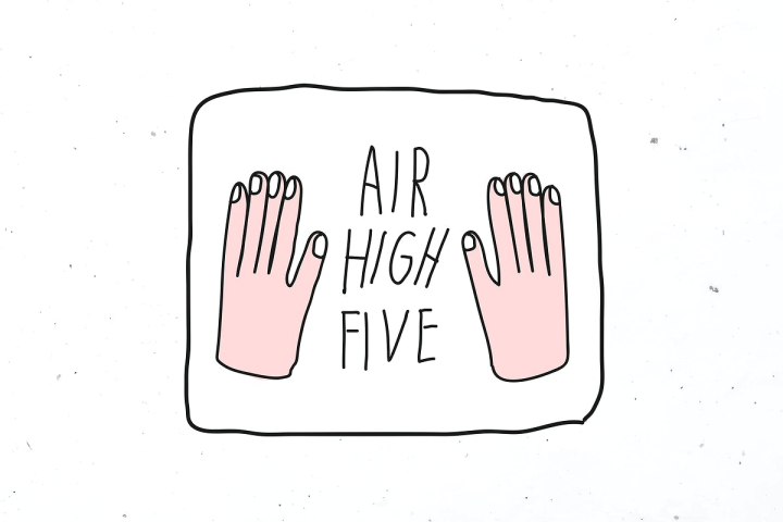High Five Cartoon Hand Sticker