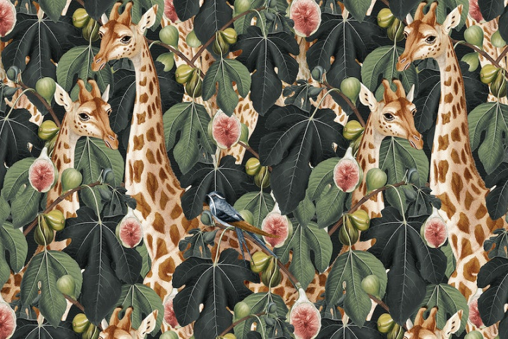 jungle patterns,giraffe,tropical,animal,jungle,jungle design,giraffe pattern background in the jungle,fig,giraffe pattern,jungle leaf,jungle plants,animal patterns,rawpixel
