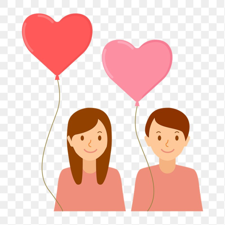 couple,valentine's day,couple png,love png,couple illustration,love,heart,relationship,cute couple,balloons,date,valentine,png,rawpixel