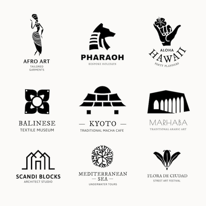 logo,hawaii,pharaoh,badge,icon building,label,icon,mediterranean,building,architecture logo,corporate,label template,rawpixel