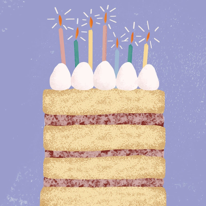 birthday,cake illustration,birthday cake,cake,candle,cake layer,birthday candle,purple,happy birthday,happy birthday cute,cake vector,food illustration,rawpixel
