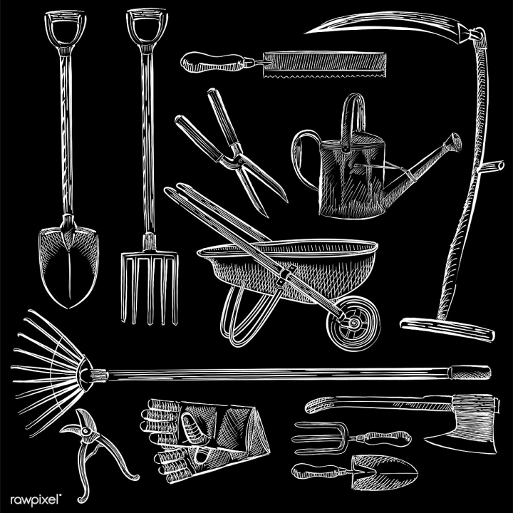 Hand Drawn Art Tools Set Isolated Vector Illustration F Stock