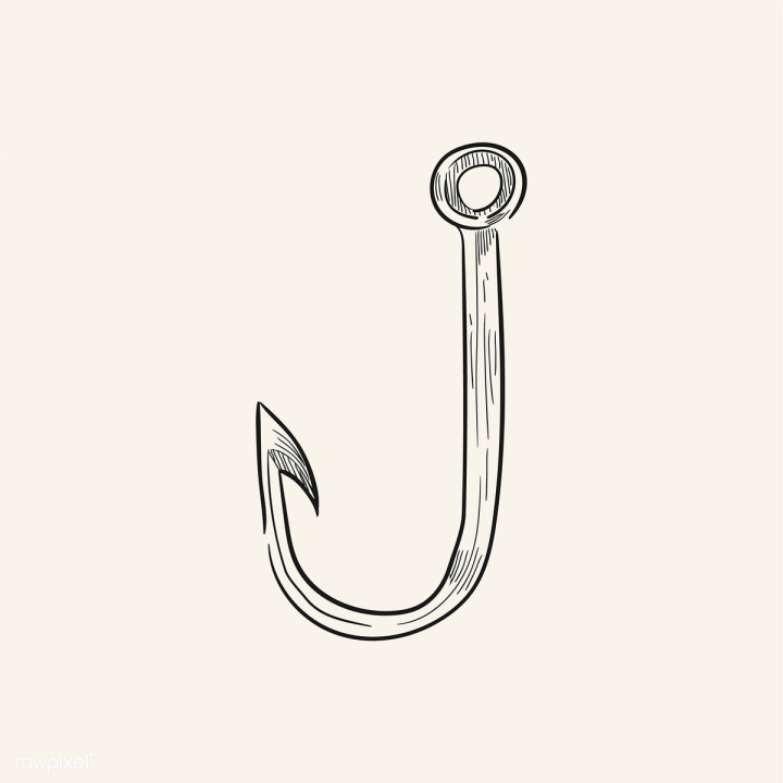 Free: Vintage illustration of a fishing hook
