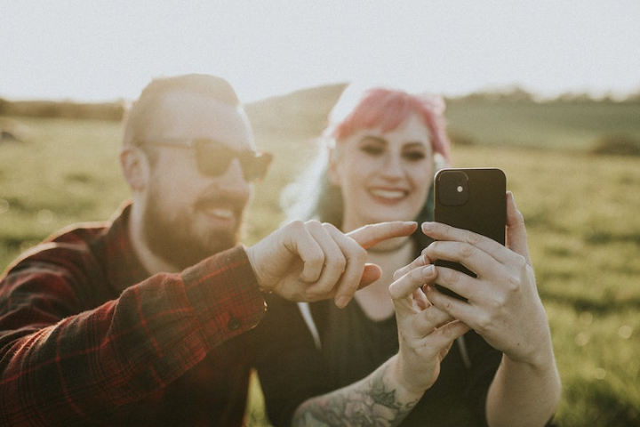 couple,dating,selfie,girlfriend,taking a photo,taking a selfie,sunglasses,tattoo girl,girl phone,couple phone,hipster couple,take a photo,rawpixel