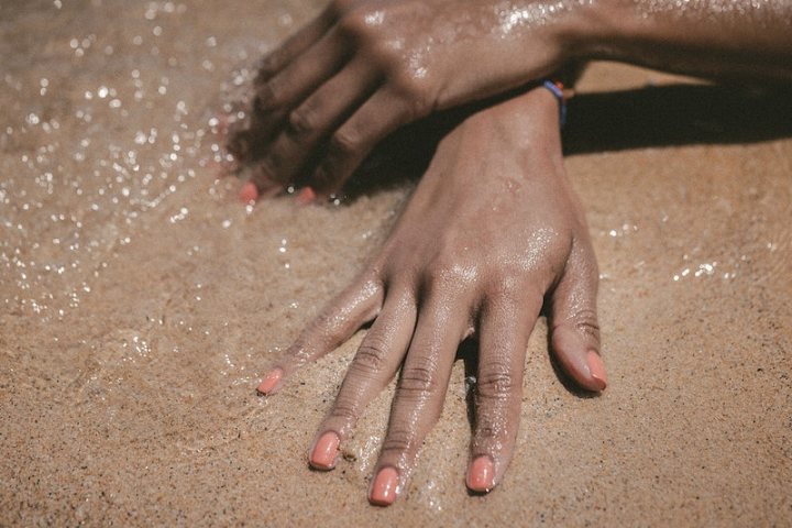 skin,hand,summer,hot,nail,summer skin,sea,water,sand,water backgrounds,wet skin,summer nails,rawpixel