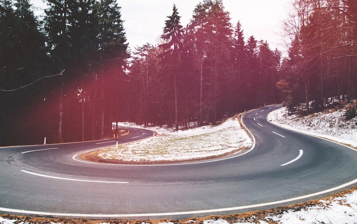 road,analog photo,analog,highway,tire,road bends,old,road mountain,red,dark red,mountain images & pictures,asphalt,rawpixel