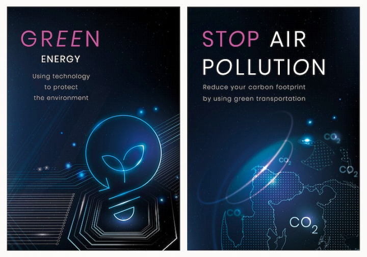 carbon footprint,air,technology poster,climate change,energy efficiency,energy,air pollution,efficiency,technology template,poster,green energy,tech poster template,rawpixel