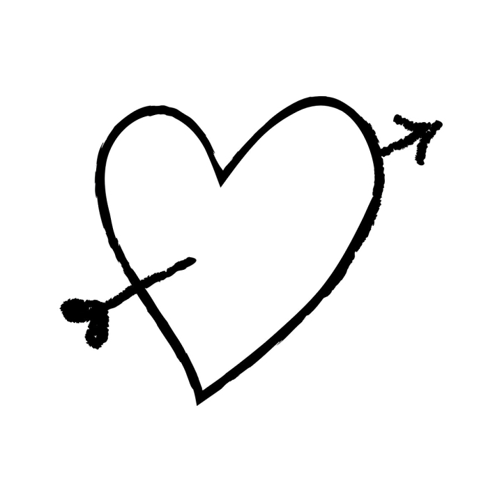 Simple BLACK Heart PNG | Black Heart| One Black Heart | Black Heart Sticker  | .PNG Files For Cricut | Doodle