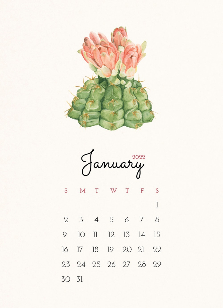 2022 calendar,january 2022,calendar graphics,2022,calendar january 2022,new year 2022,monthly calendar,Cute pattern,calendar january,new year watercolor,botanical,new year,rawpixel