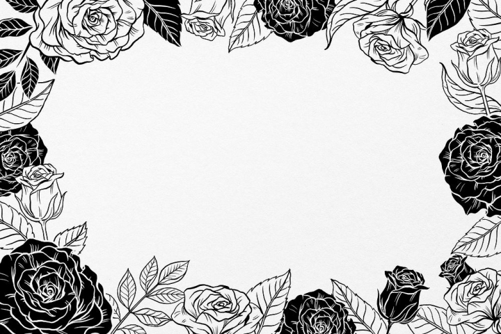 border frame,background,black borders,aesthetic,black,black & white graphic,blank space,border,botanical,copy space,copyspace,design,rawpixel