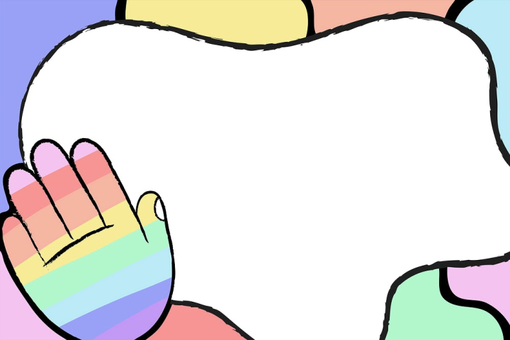 Free: LGBTQ+ rainbow frame background, cute | Free PSD - rawpixel