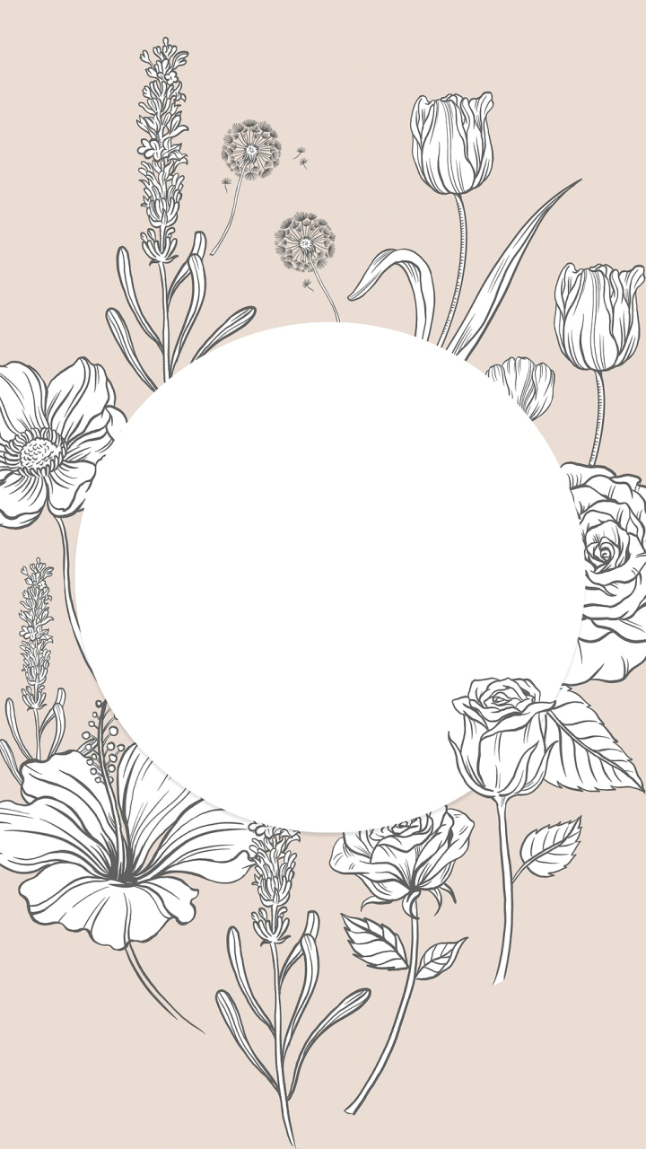 background,wallpaper,frame,aesthetic,flower,iphone wallpaper,leaf,floral frame,botanical,rose,circle,nature,rawpixel