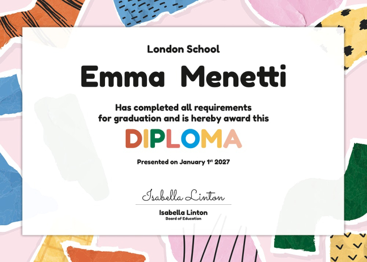 diploma,abstract,acknowledgement,award certificate,blue,certificate,certificate template,colorful,copy space,copyspace,design,design element,rawpixel
