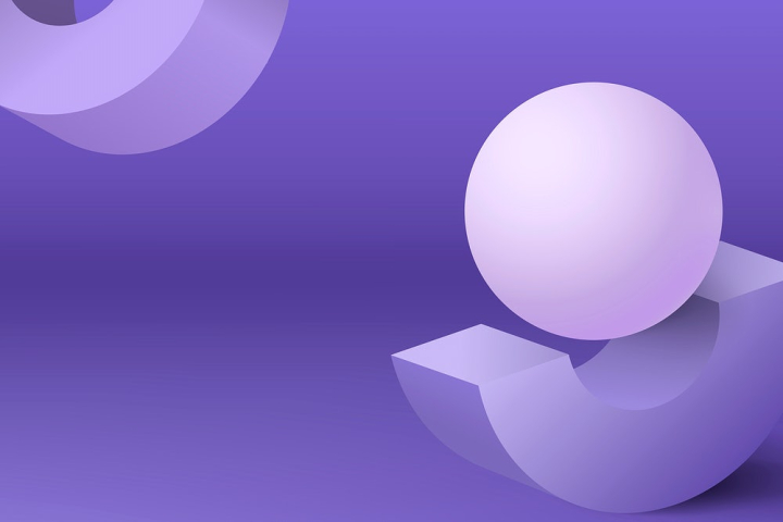 geometric 3d,purple backgrounds,circle,3 dimensional,3d,3d background,3d geometric shape,3d illustration,3d rendering,3d shape,abstract,abstract backgrounds,rawpixel
