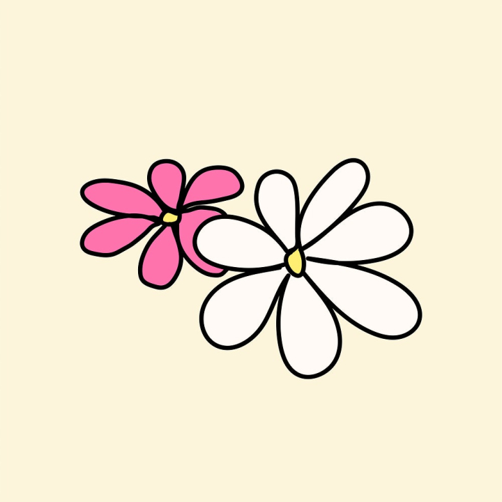 sticker,flowers,plant,pink,botanical,nature,illustration,collage element,plant illustration,vector,doodle,white,rawpixel