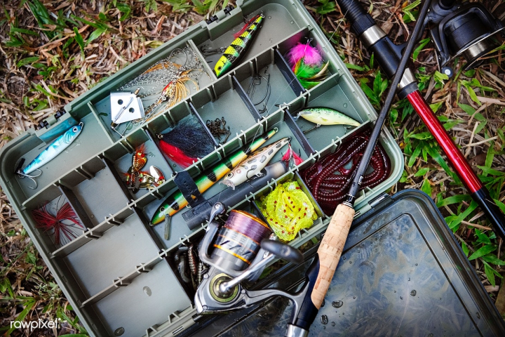 Sports and Recreation Photos- Tacklebox and fishing lures