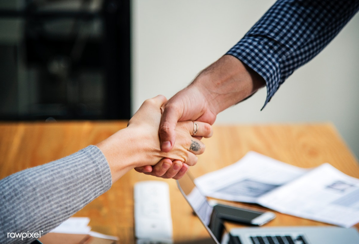 Shake hands handshake togetherness agreement.