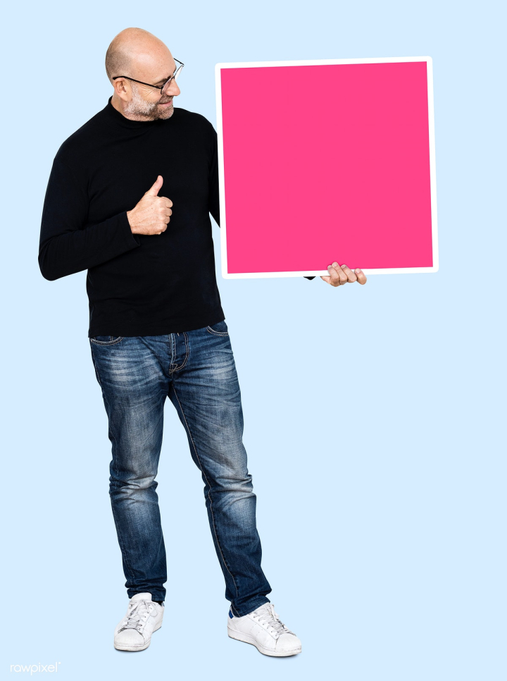 advertisement,agree,agreement,banner,black shirt,blank,blue,board,box,business,caucasian,cheerful,colorful,copy space,design space,empty,glasses,good,icon,isolated,jeans,man,mockup,person,pink,psd,satisfy,showing,smile,smiling,square,symbol,symbolic,thumbs up