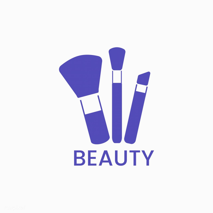 Beauty Salon Badge. Makeup Brushes Label Vector Illustration