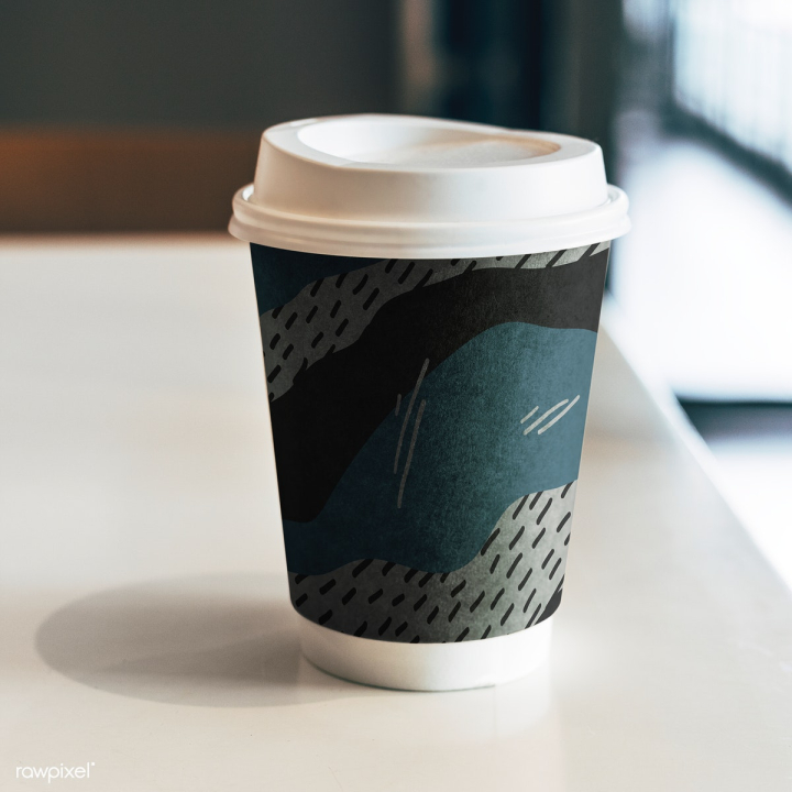 beverage,blank,brew,brewed,cafe,caffeine,closed,closeup,coffee,coffee cup,coffee shop,copy space,copyspace,cup,design,design space,disposable,drink,drinking,espresso,graphic,hot,hot drink,latte,lid,memphis,mock up,mockup,on the go,order,paper,paper cup,patterned,plastic,psd,roastery,shop,table,takeaway,tea,template,white