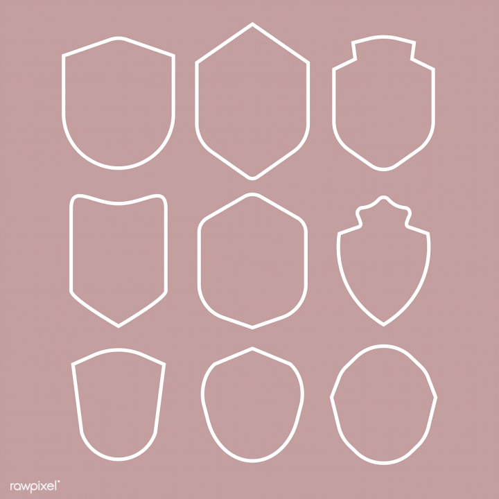 Set of different shield shapes icons borders Vector Image