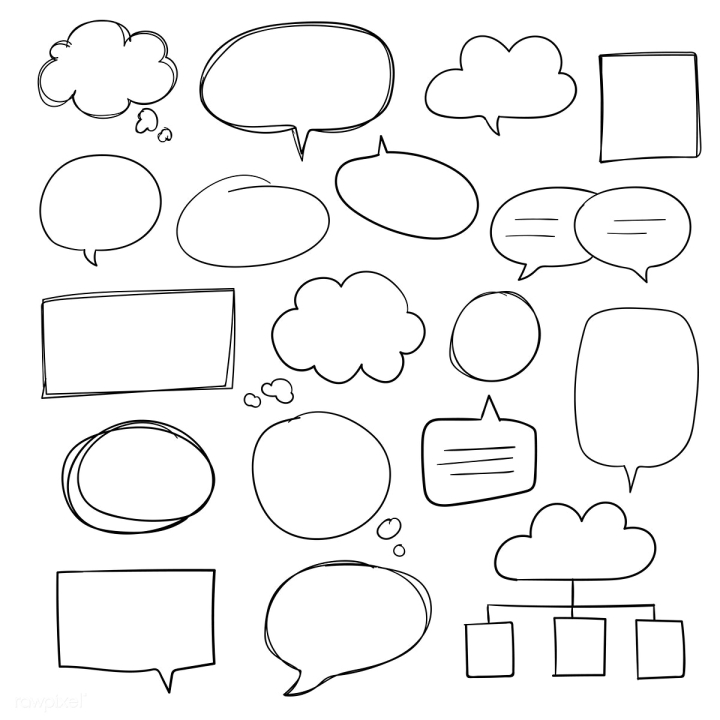 Artistic Notebook Covers Design With Hand-drawn Graphic. Speech Bubble  Pattern Set Royalty Free SVG, Cliparts, Vectors, and Stock Illustration.  Image 152722828.