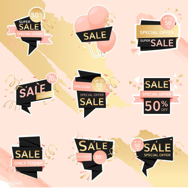 sale,50 percent,50%,70 percent,70%,badge,balloon,banner,black,buy,buying,celebration,clearance,collection,commercial,deal,discount,discounted,element,end of season,feminine,festive,fifty percent,girly,gold,golden,graphic,illustrated,illustration,offer,online shopping,pastel,pattern,pink,promotion,retail,rose gold,selling,set,seventy percent,shop,shopping,special offer,sticker,store,stripes,super sale,vector,white,yellow