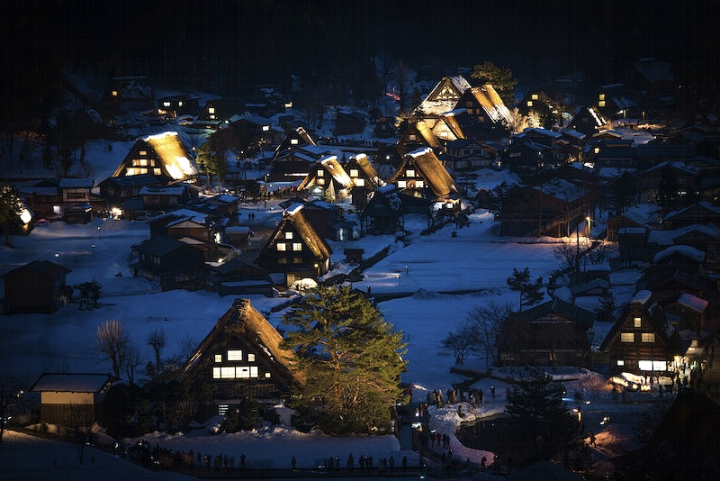 winter,japan,japanese village,japanese,winter village,house japanese,village,landscape,nature night,snow village,countryside,countryside village,rawpixel