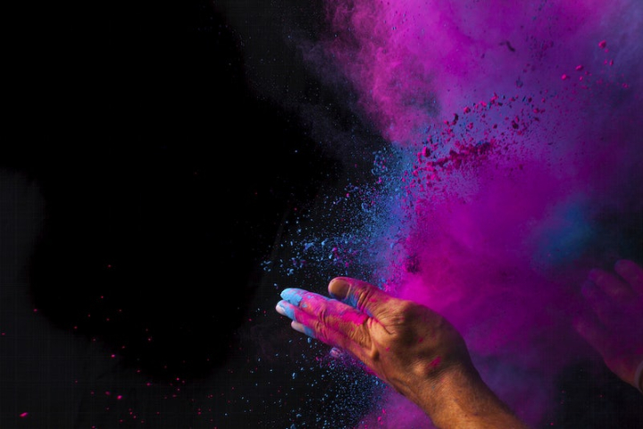 holi,holi festival,pink,magenta background,festival,holi colours,purple,purple background,black,black pink background,powder backgrounds,free,rawpixel