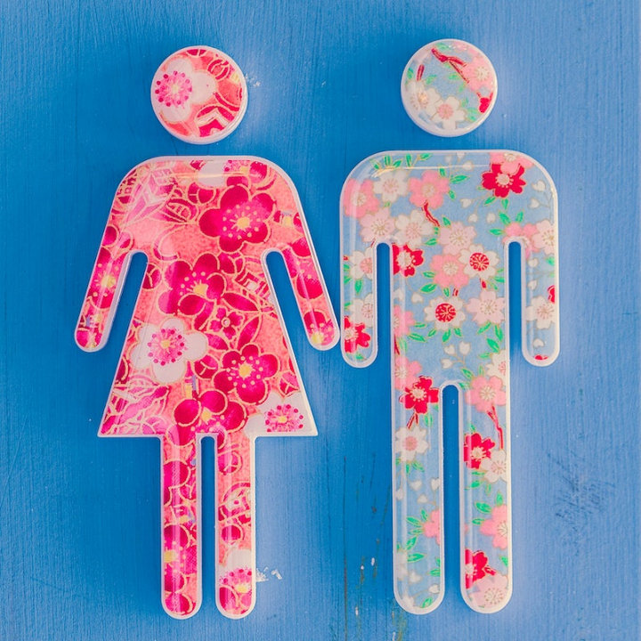 toilet,flower,toilet signs,men,women,woman object,toilet  man,public domain colorful,free,man and women,signs,aesthetic,rawpixel