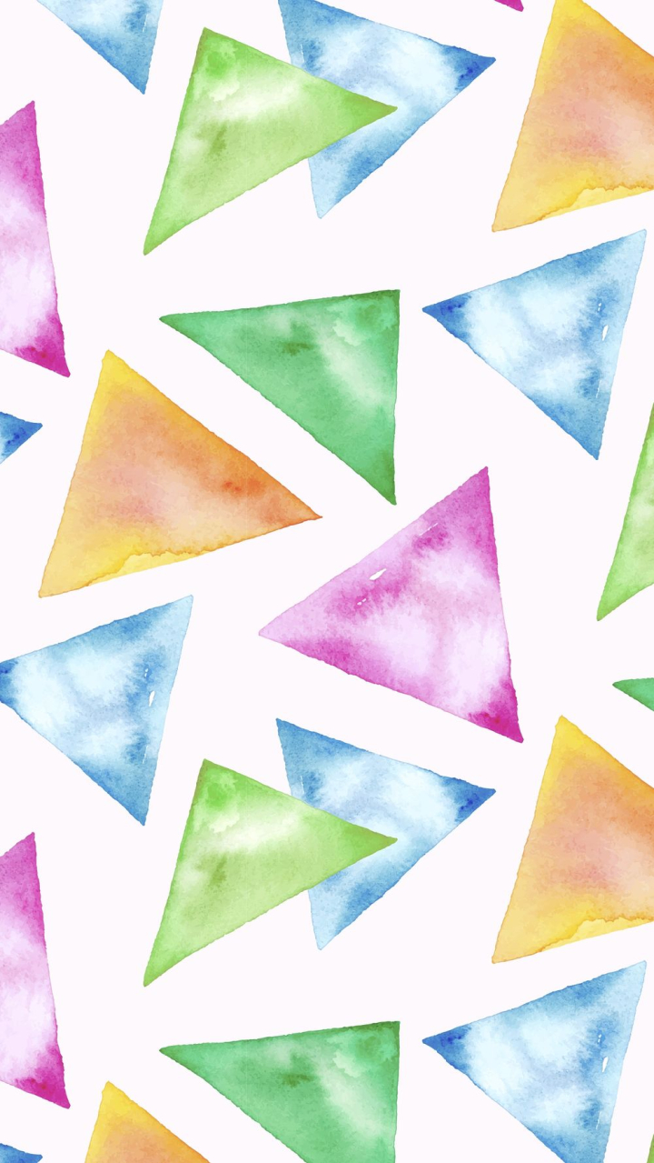 Free: Watercolor iPhone wallpaper, geometric design