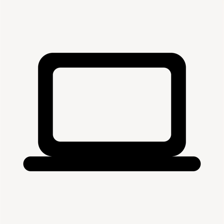 laptop,shape,icon,minimal,black,technology,computer,collage element,social media,black and white,element graphic,digital,rawpixel