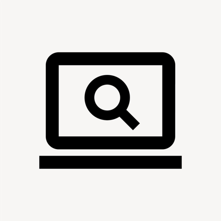 shape,icon,minimal,black,technology,computer,collage element,social media,magnifying glass,black and white,element graphic,digital,rawpixel