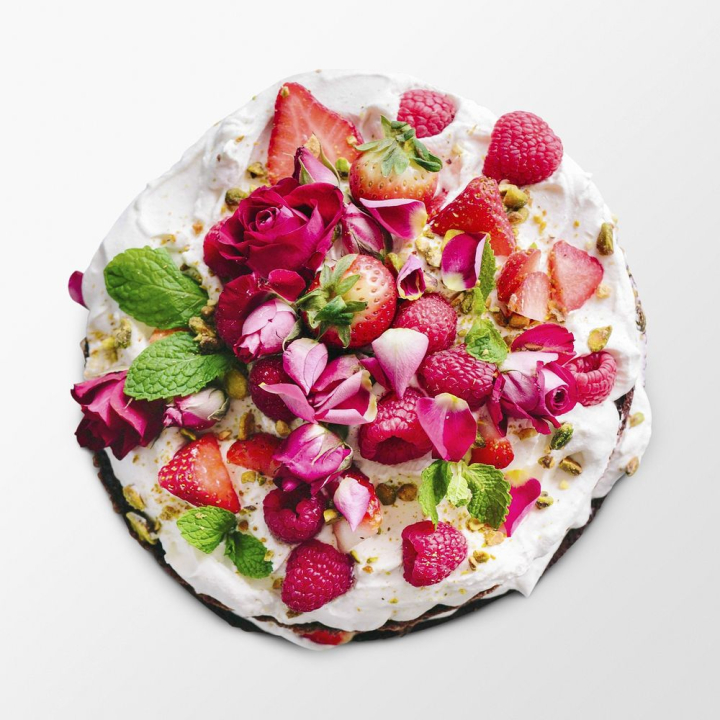 flower,leaf,pink,rose,fruit,collage element,food,white,cake,plate,menu,rose petal,rawpixel