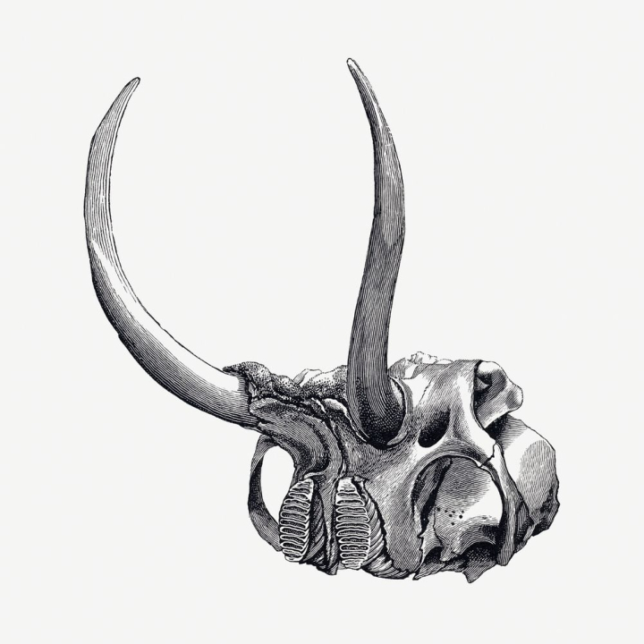 Free: Elephant skull drawing, wildlife print,  Free Photo Illustration -  rawpixel 