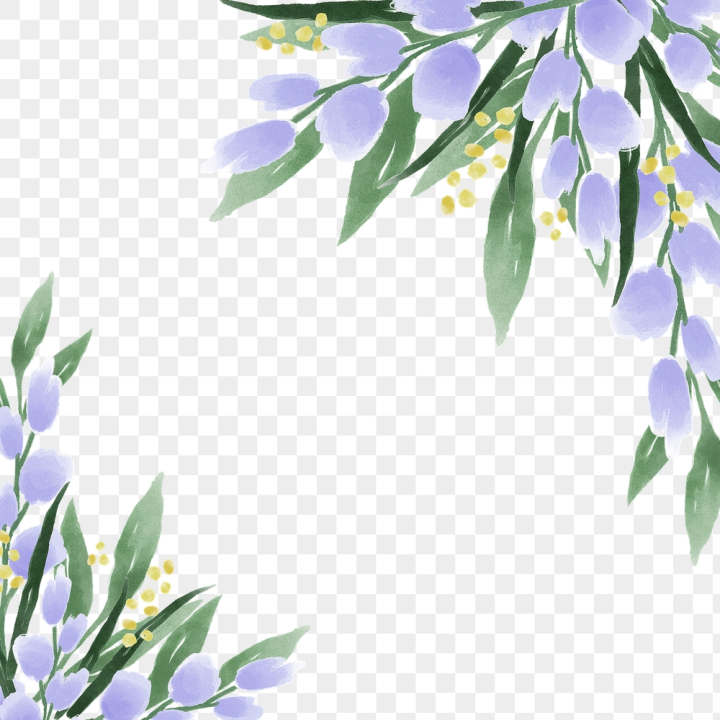 border,rawpixel,frame,flowers,sticker,png,watercolor,png element,blue,green,purple,floral,botanical