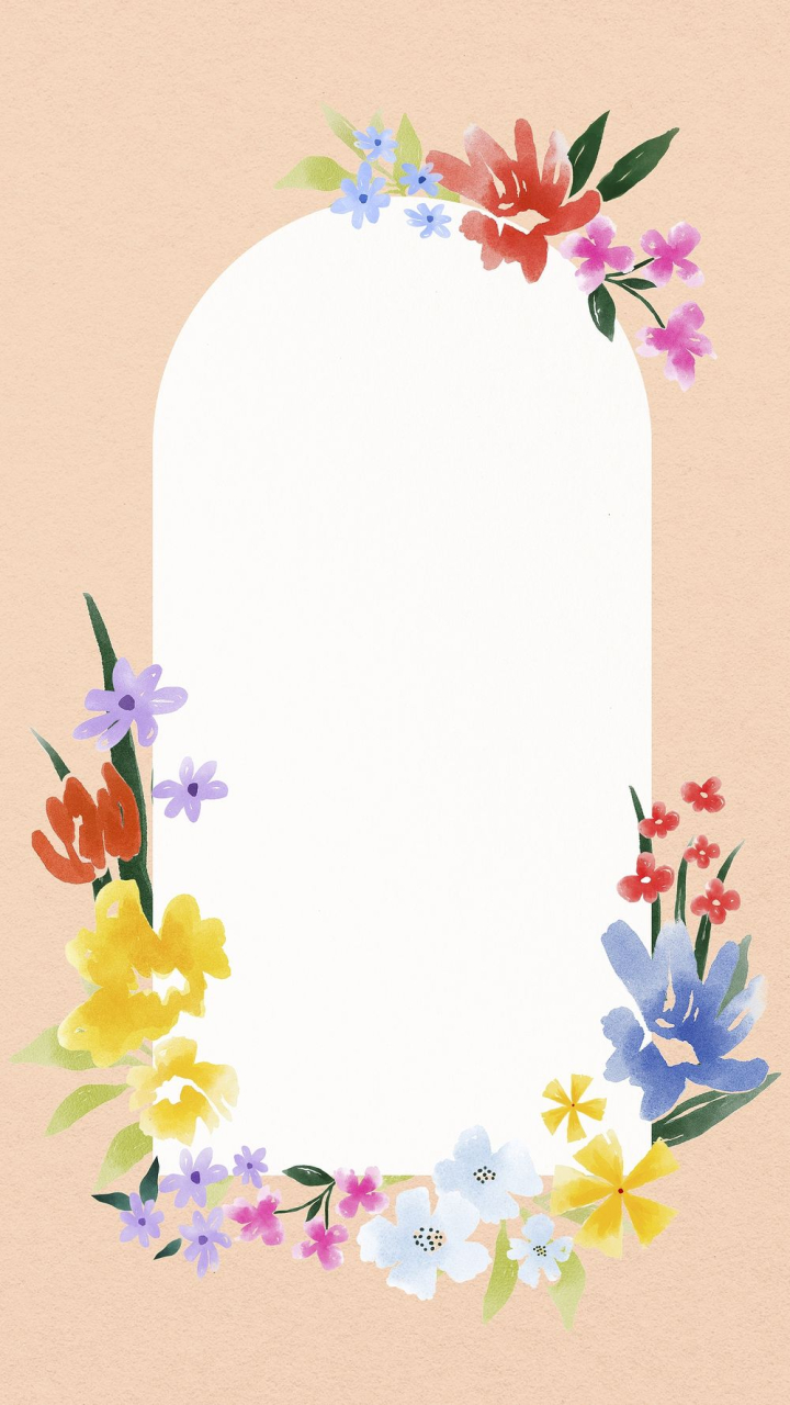 background,frame,flowers,watercolor,blue,pink,purple,floral,botanical,border,illustration,cute,rawpixel