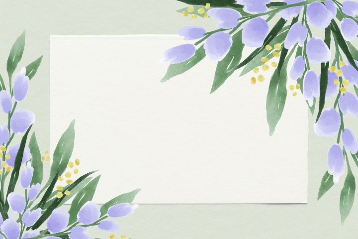 background,frame,flowers,watercolor,blue,green,purple,floral,botanical,border,illustration,cute,rawpixel