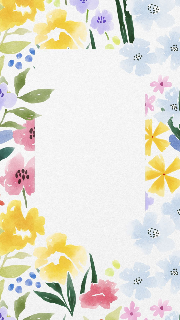 background,frame,flowers,aesthetic,watercolor,blue,pink,green,purple,floral,botanical,border,rawpixel
