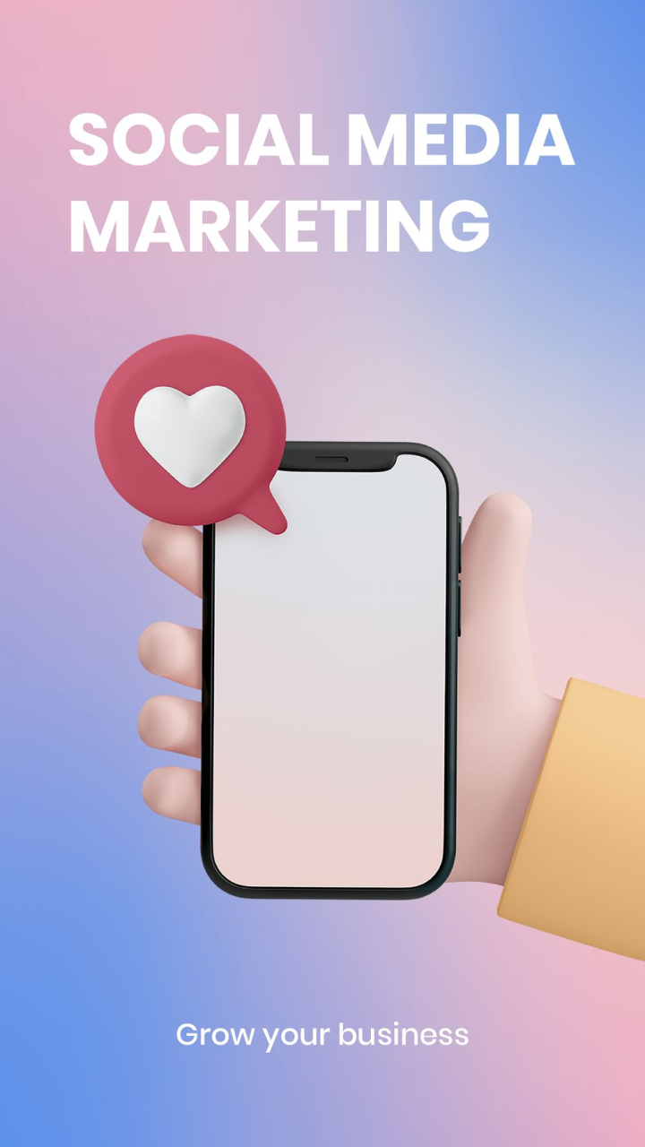 aesthetic,gradient,heart,template,hand,illustration,business,holographic,marketing,social media,text space,like,rawpixel