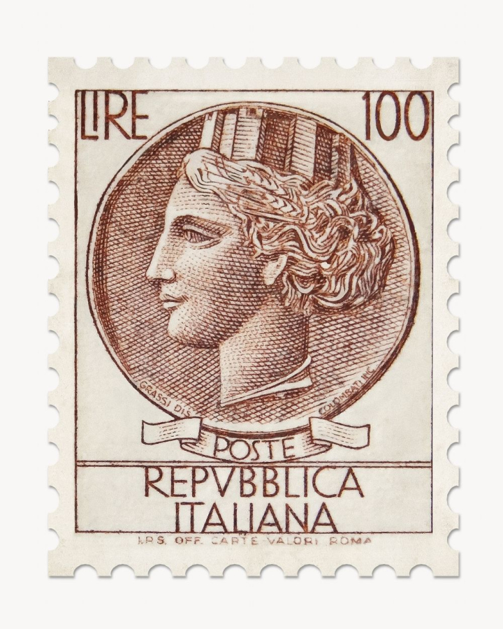 Free: Vintage postage stamp from Italy