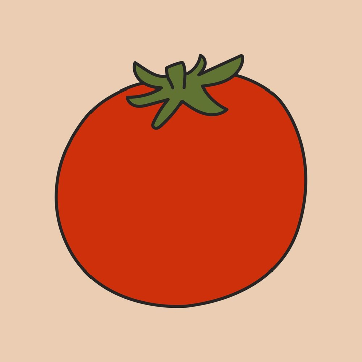 Cute Cartoon Tomato Drawing Classic Round Sticker | Zazzle