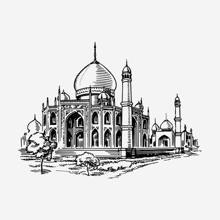 TAJ MAHAL Original Graphite Drawing on Paper, Pop Surrealism, India, Taj  Mahal, Snake, Camouflage - Etsy