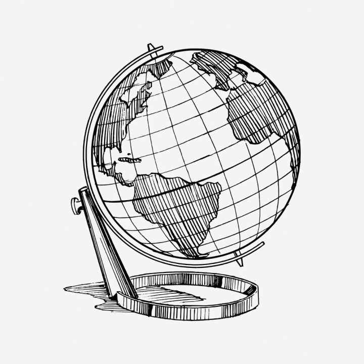 vintage,planet,public domain,art,vintage illustrations,shape,map,earth,free,black and white,world,drawing,rawpixel