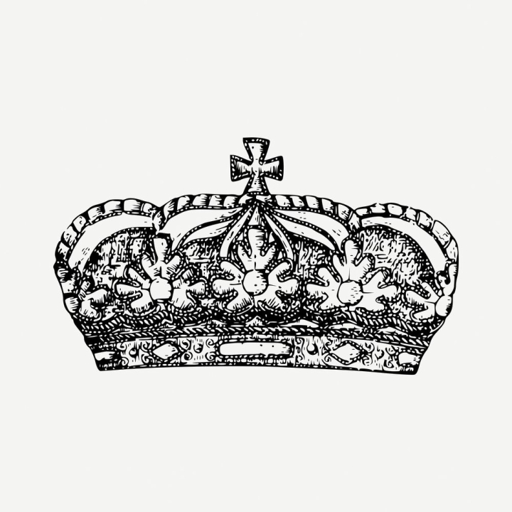 vintage,public domain,art,vintage illustrations,crown,free,black and white,drawing,ink,graphic,design,sketch,rawpixel