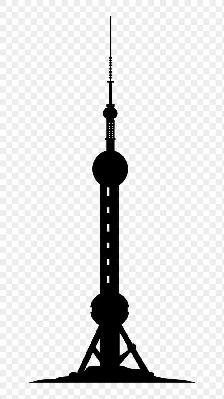 Oriental Pearl Tower png silhouette, | Free PNG - rawpixel - PNG - Free ...