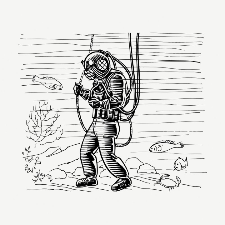 Scuba Diver Cartoon Illustration Stock Illustration - Download Image Now -  In Silhouette, Scuba Diving, Illustration - iStock